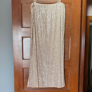 Old Navy Champagne Sequin Maxi Skirt - Shimmering Beige
